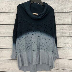 Wearables Gradient Knit Tunic With Cowl Neck & Ruffle Hem, Size S